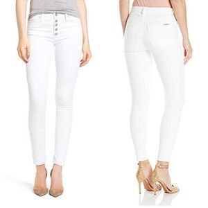Hudson Ciara High Waisted White Skinny Jeans size 27